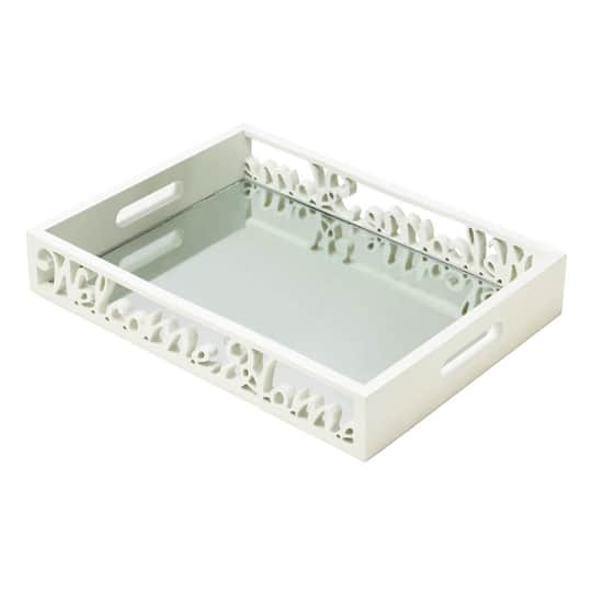 16" Welcome Home Mirror Tray
